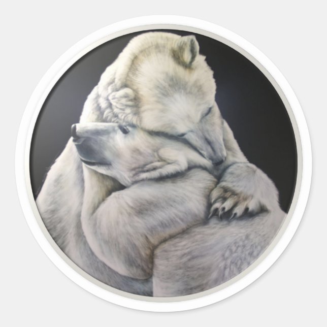 Bear Hug Runt Klistermärke (Framsida)