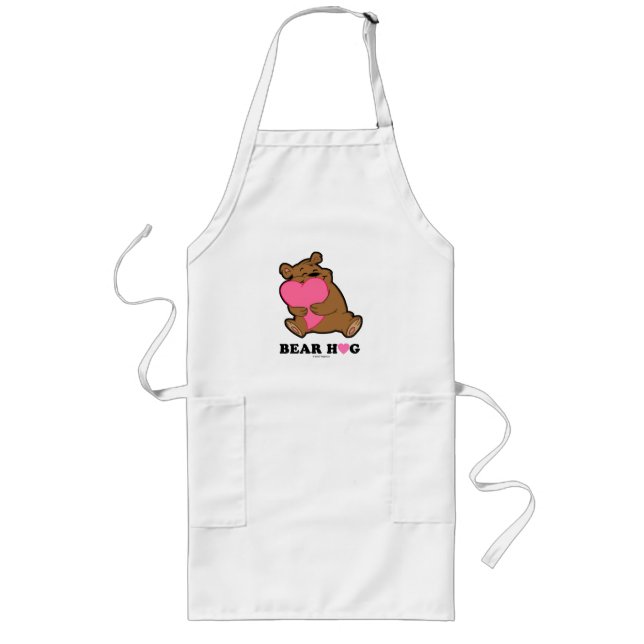 Bear Hug White Aprons Långt Förkläde (Framsidan)