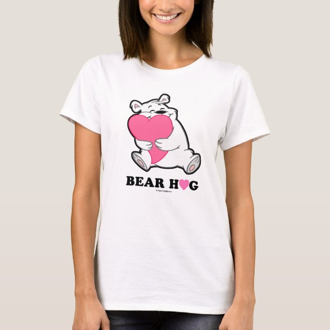 Bear Hug White Shirts T-shirt (Framsida)