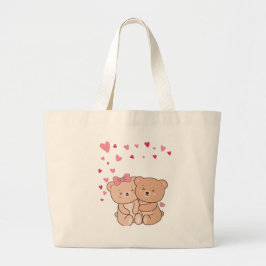 Bear Hugs - Cute Animal Couple Valentine Day Des Jumbo Tygkasse