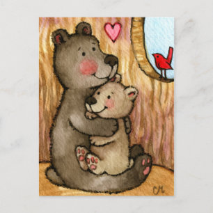 Bear Hugs - Cute Nalle Art Vykort