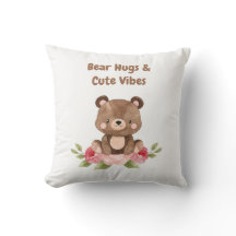 Bear Hugs och Cute Vibes Pillow