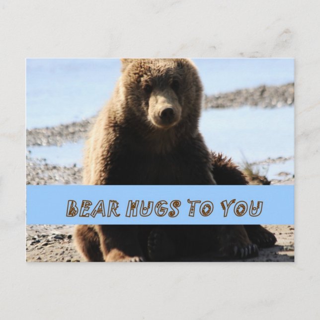 Bear Hugs till dig Brown Bear unge Alaska vykort (Framsida)