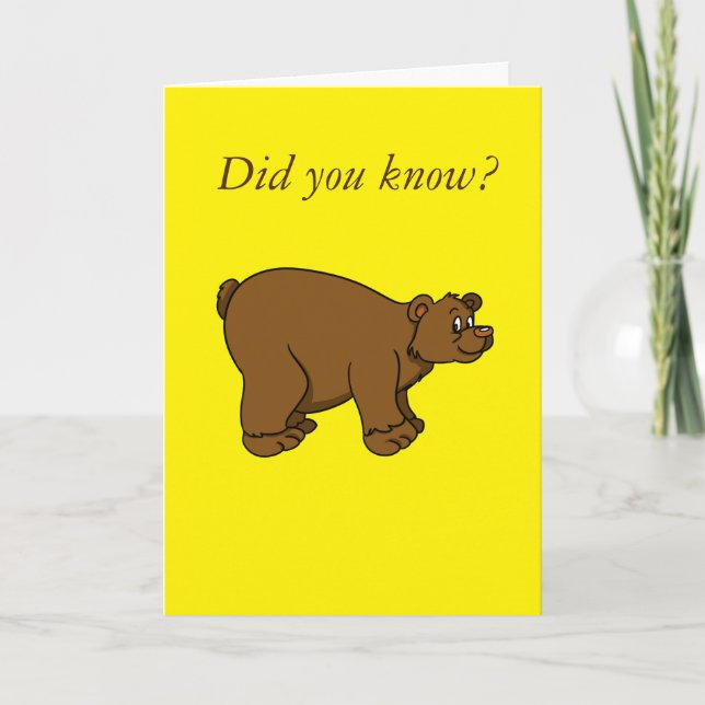 Bear Humor/Joke Card Kort (Framsida)
