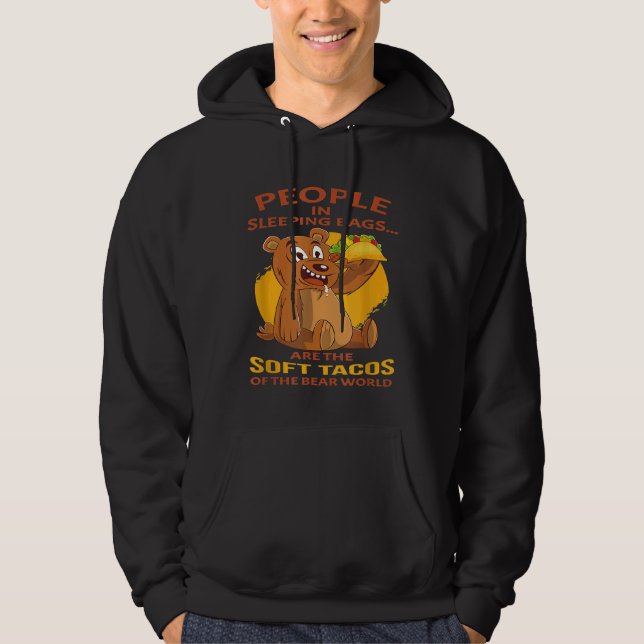 Bear Hunking Hiking Camping People in Spieping Ba Hoodie (Framsida)