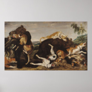 Bear Hunt eller, Battle between Hundar and Bears Poster