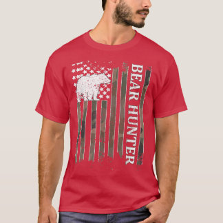 Bear Hunter American Flag Bear Hunting Lover237 T Shirt
