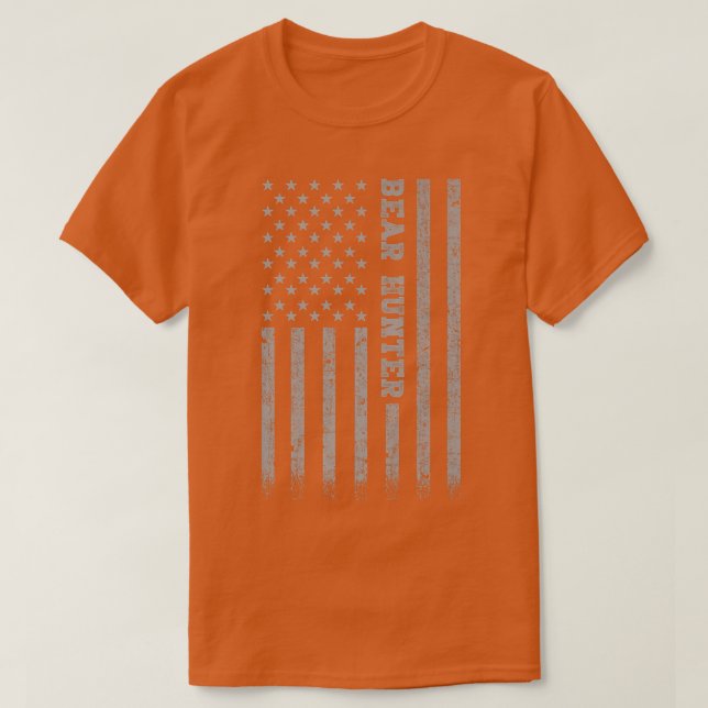 Bear Hunter American Flag Premium 239  T Shirt (Design framsida)