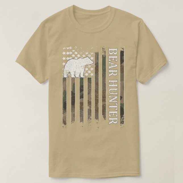 Bear Hunter American Flagga Bear Hunting Hunting Ä T Shirt (Design framsida)