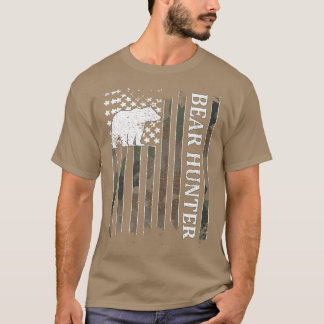 Bear Hunter American Flagga Bear Hunting Hunting Ä T Shirt