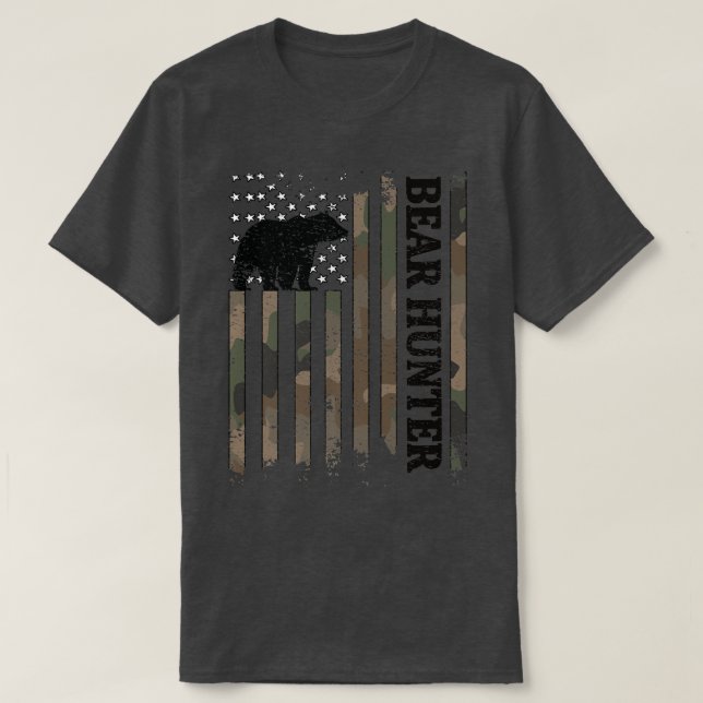 Bear Hunter American Flagga Bear Hunting Hunting Ä T Shirt (Design framsida)
