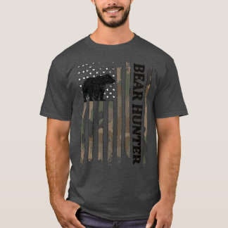 Bear Hunter American Flagga Bear Hunting Hunting Ä T Shirt