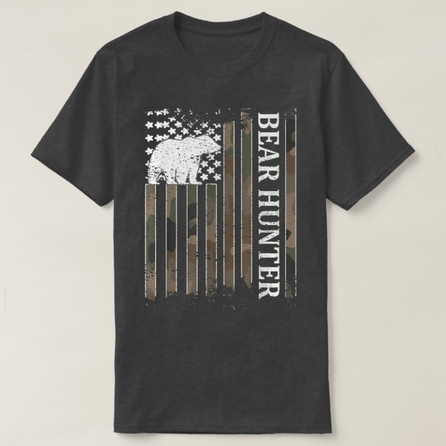Bear Hunter American Flagga Bear Hunting Hunting Ä T Shirt (Design framsida)