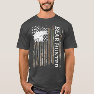 Bear Hunter American Flagga Bear Hunting Hunting Ä T Shirt