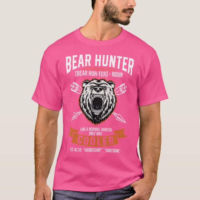 Bear Hunter Noun Funny Definition T Shirt (Framsida)