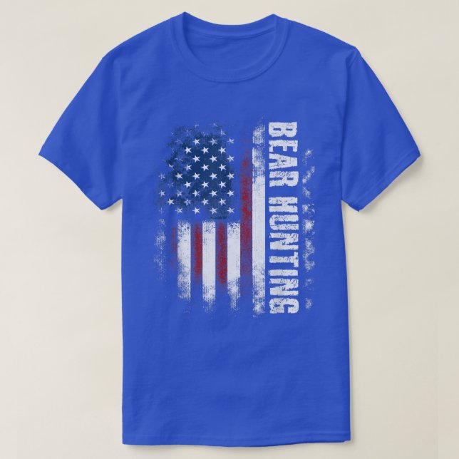 Bear Hunting American Flagga Bears Hunter T Shirt (Design framsida)