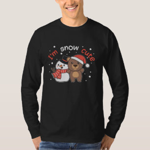 Bear I är Snö Cute Snögubbe Snö Pun T Shirt