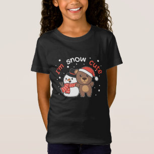 Bear I är Snö Cute Snögubbe Snö Pun T Shirt