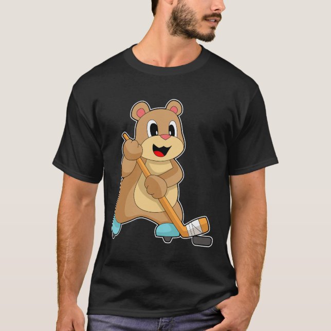 Bear Ice hockey Ice hockey T Shirt (Framsida)