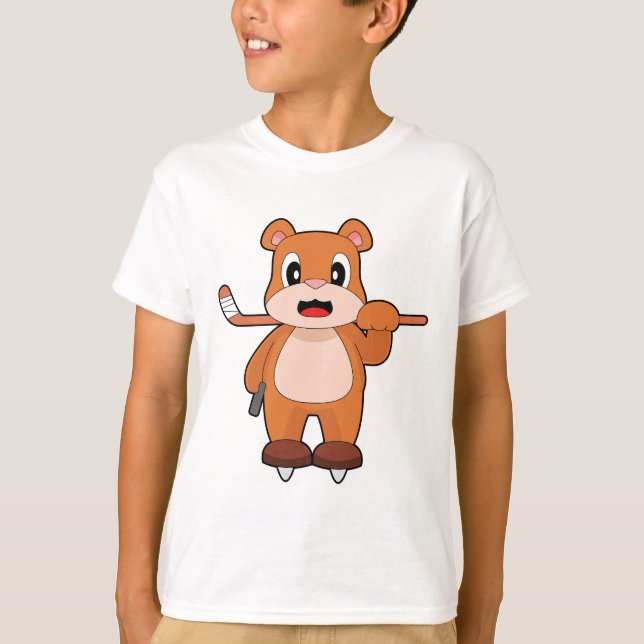 Bear Ice hockey Ice hockey T Shirt (Framsida)