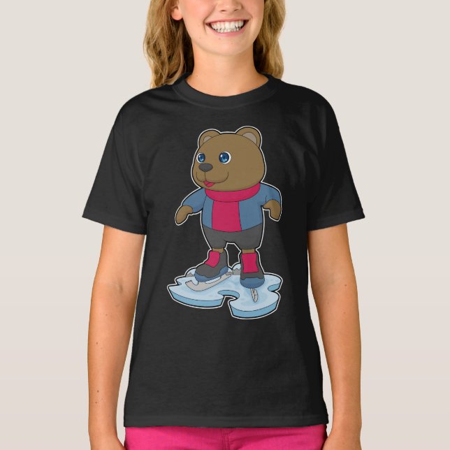 Bear Ice-skridskor T Shirt (Framsida)