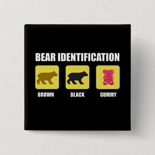 Bear Identification Funny Knapp (Framsida)