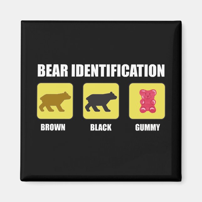 Bear Identification Funny Magnet (Framsidan)