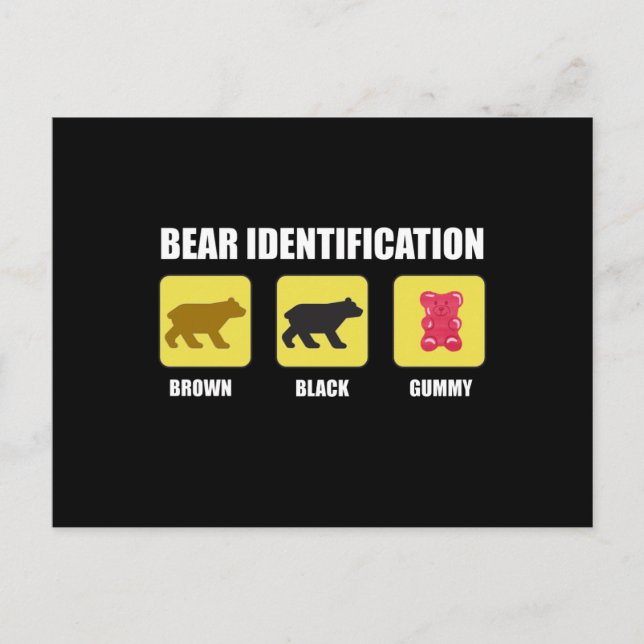 Bear Identification Funny Vykort (Framsida)