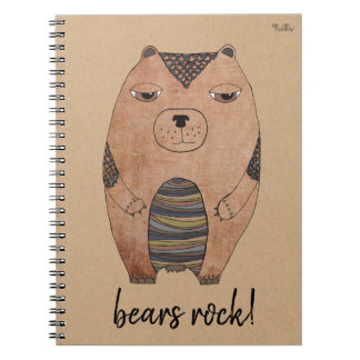 Bear Illustration Office Back to school Anteckningsbok