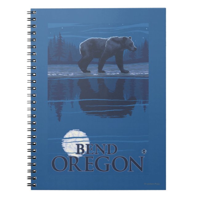 Bear in Moonlight - Bend, Oregon Anteckningsbok (Framsidan)