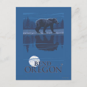 Bear in Moonlight - Bend, Oregon Vykort