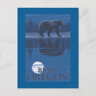 Bear in Moonlight - Bend, Oregon Vykort