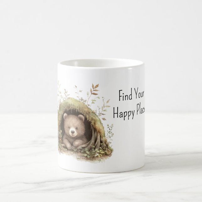 Bear in Woods Find Your Happy Place Kaffemugg (Center)