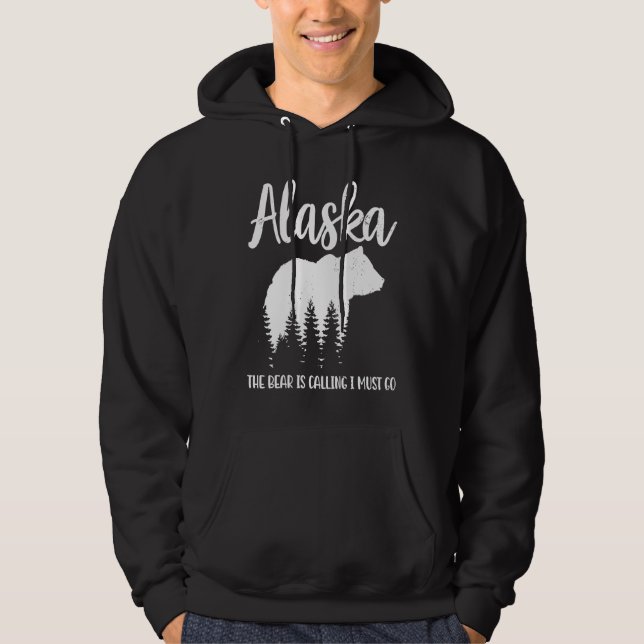 Bear Is Calling I Must Go Bear Viewing Hoodie (Framsida)