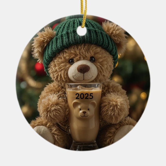 Bear-ista Cold Teddy Bear Julgransprydnad Keramik (Framsidan)