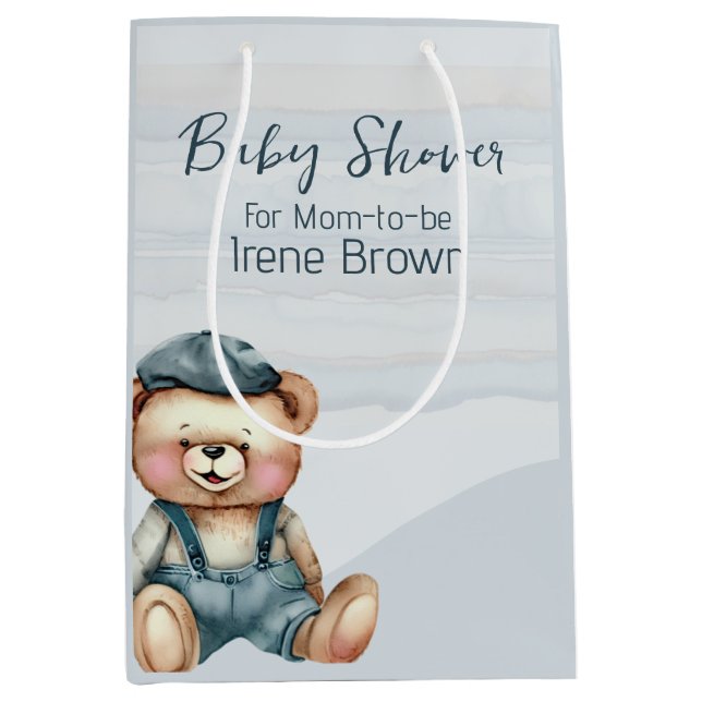 Bear Jean Baby Shower Gift Bag (Framsidan)