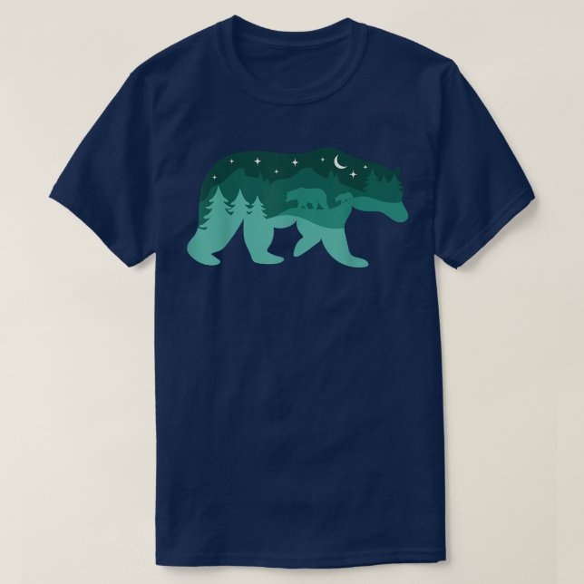 Bear jul Winter Snö Scene Matching Julafton Pjs T Shirt (Design framsida)