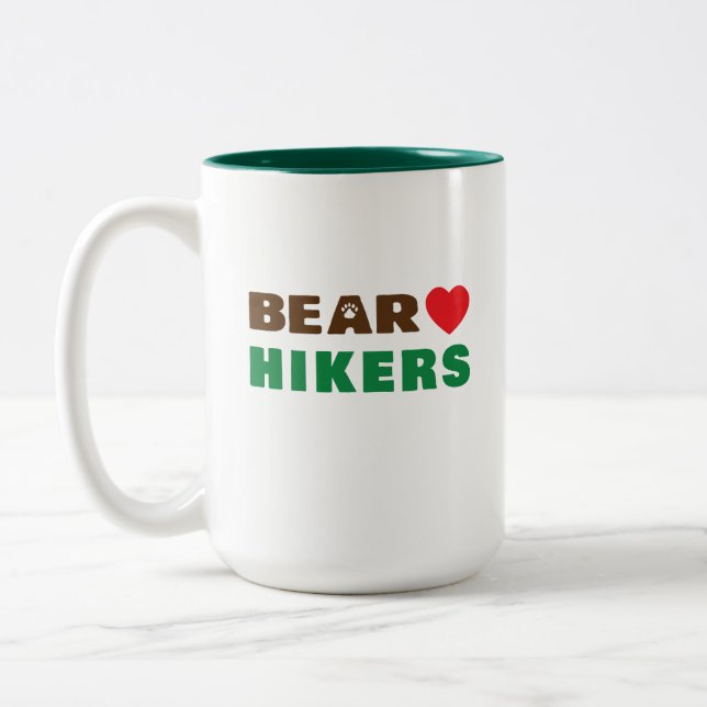 Bear kärlek hiker Två-Tonad mugg (Vänster)