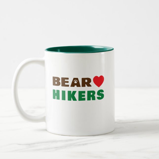 Bear kärlek hiker Två-Tonad mugg (Vänster)