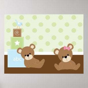Bear Kids Wall Decor Poster