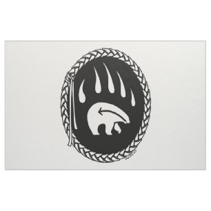 Bear Klo Fabric Tribal Bear Art Fabric Tyg