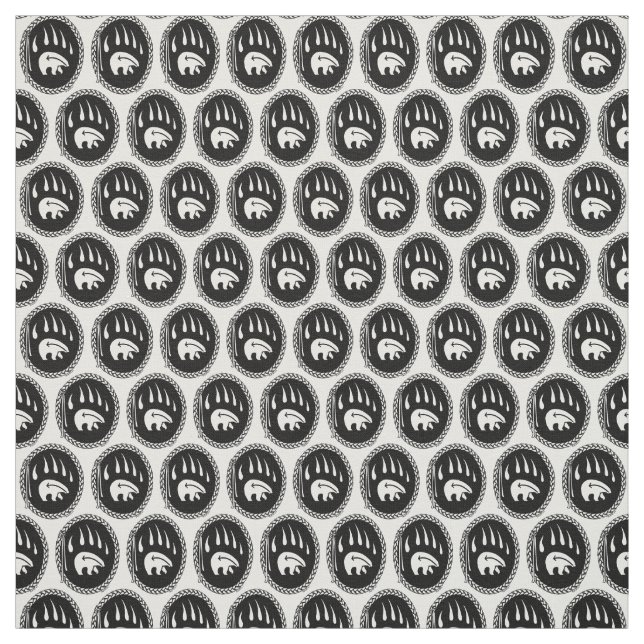 Bear Klo Fabric Tribal Bear Art Fabric Tyg (Provkarta)
