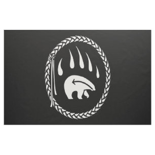 Bear Klo Fabric Tribal Bear Art Fabric Tyg
