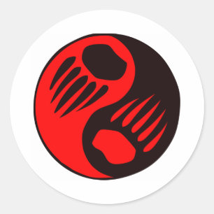 Bear Klo Yin Yang Runt Klistermärke