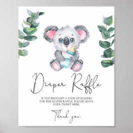 Bear Koala diaper raffle Poster