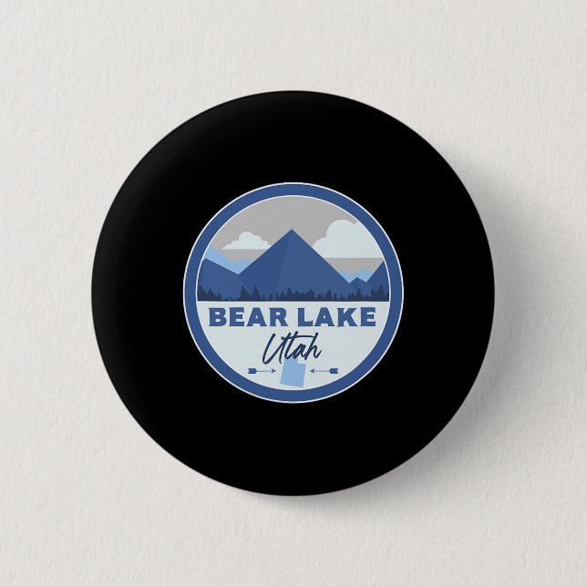 Bear Lake Utah Ut Mountains Badge Hiking Souvenir  Knapp (Framsida)
