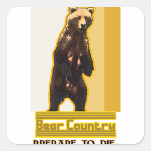 Bear Land Fyrkantigt Klistermärke