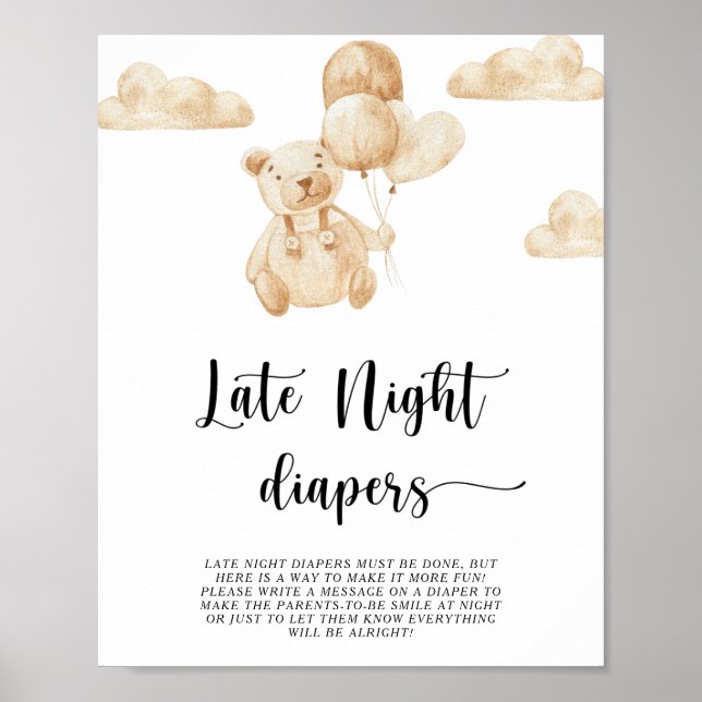 Bear \ Late night diaper match Poster (Framsidan)