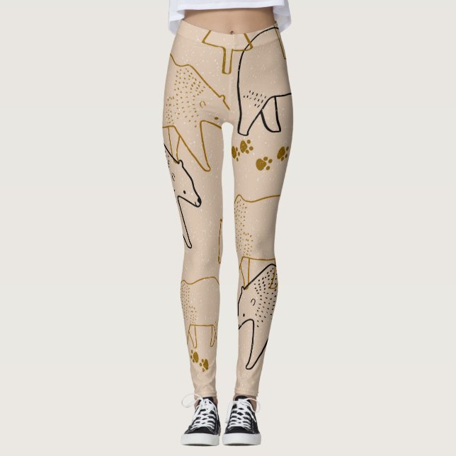 Bear Leggings i Beige (Framsida)