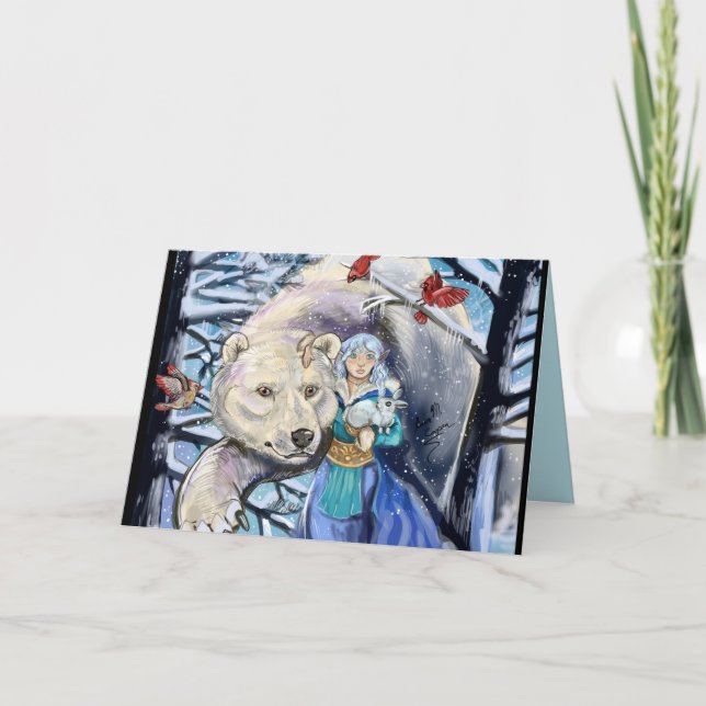 Bear-line för vinterVind~Polar-kort Helgkort (Framsida)